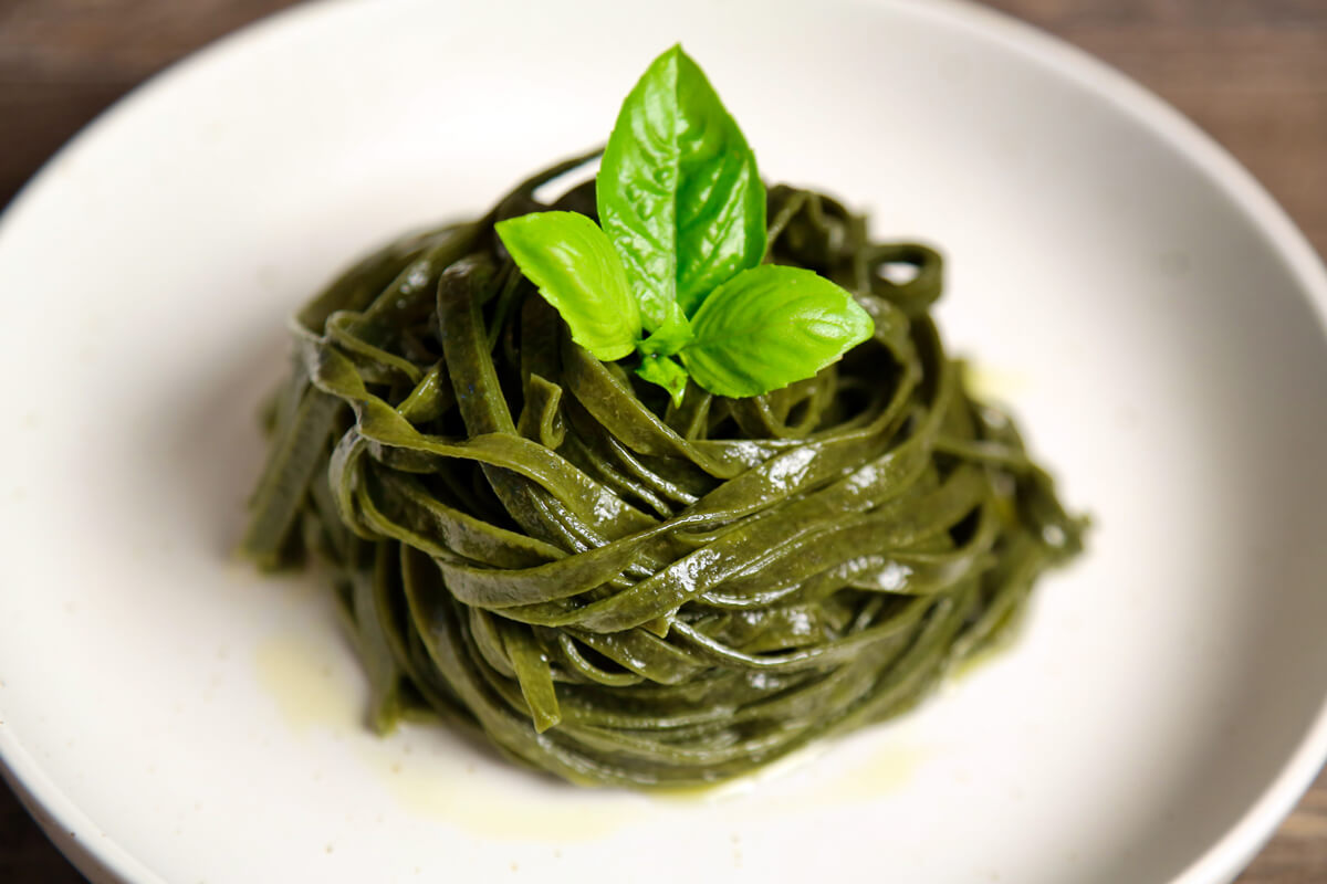 While Popeye ate spinach, NASA chose spirulina for astronauts! Spirulina is a naturally occurring blue-green algae packed with vitamins and minerals. Our spirulina superfood pasta can turn your next Trulli Pasta meal into a supplement. Gram-for-gram, spirulina has more protein than red meat and is thought to help combat high cholesterol and reduce allergy congestion.